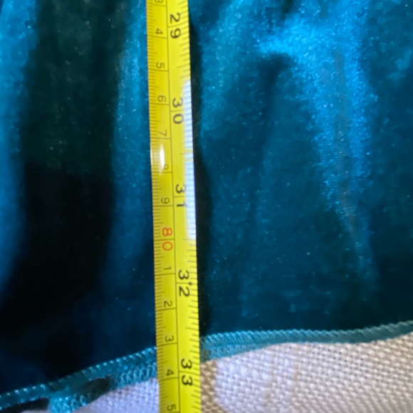 Green Velvet Teal Tier Zip Up Hooded Sweatshirt Style Top- Sz-2XL - Picture 15 of 16